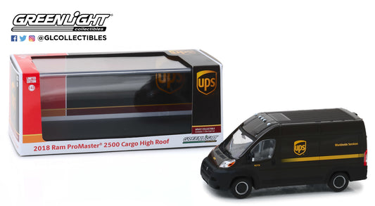 GreenLight 1/43 2018 Dodge Ram ProMaster 2500 Cargo High Roof - United Parcel Service (UPS) Worldwide Services 86156