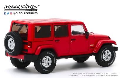 GreenLight 1:43 2017 Jeep Wrangler Unlimited Sahara - Firecracker Red Clearcoat 86177