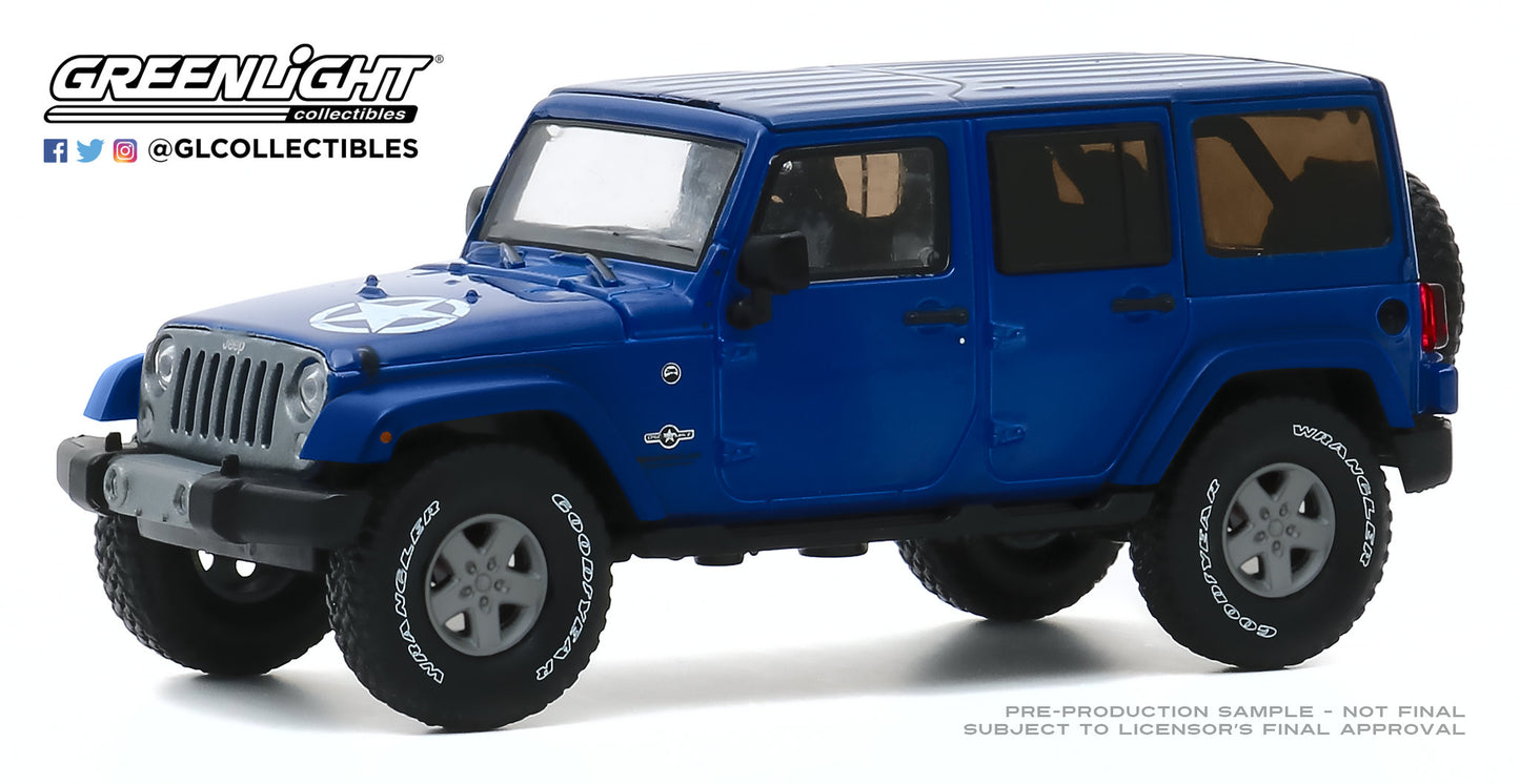 GreenLight 1:43 2013 Jeep Wrangler Unlimited Freedom Edition - True Blue 86185