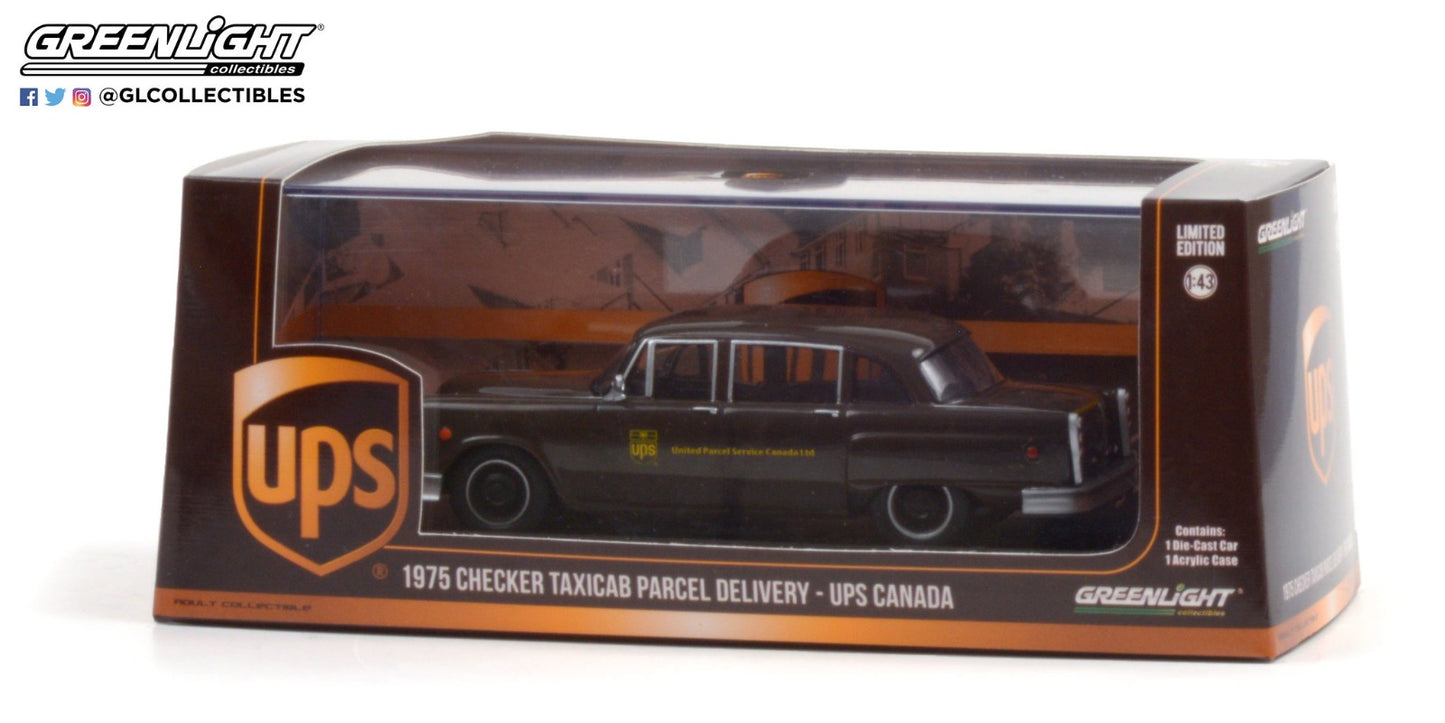 GreenLight 1:43 1975 Checker Taxicab Parcel Delivery - United Parcel Service (UPS) Canada Ltd 86196