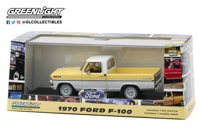 GreenLight 1:43 1970 Ford F-100 - Pinto Yellow and Pure White 86339