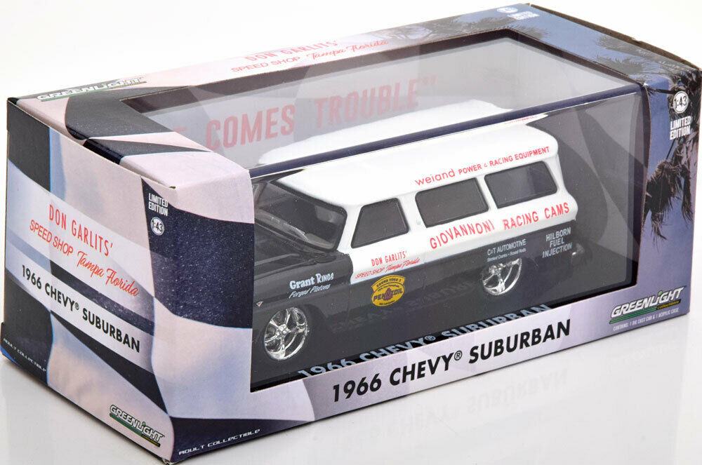 GreenLight 1:43 1966 Chevy Chevrolet Suburban - Don Garlits Speed Shop Tampa Florida 86347