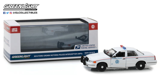 GreenLight 1/43 2010 Ford Crown Victoria Police Interceptor United States Postal Service (USPS) 86523