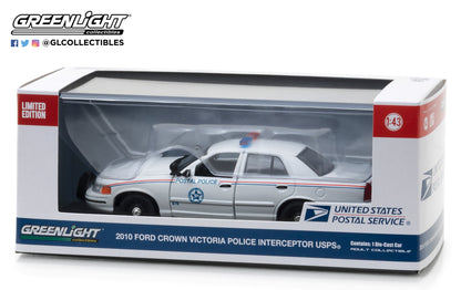 GreenLight 1/43 2010 Ford Crown Victoria Police Interceptor United States Postal Service (USPS) 86523