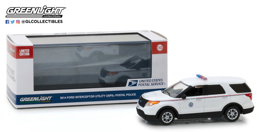 GreenLight 1/43 2014 Ford Explorer United States Postal Service (USPS) Postal Police 86524
