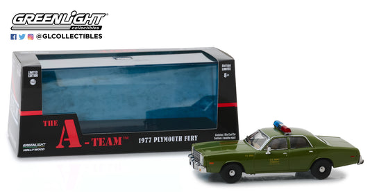 GreenLight 1/43 The A-Team (1983-87 TV Series) - 1977 Plymouth Fury U.S. Army Police 86556