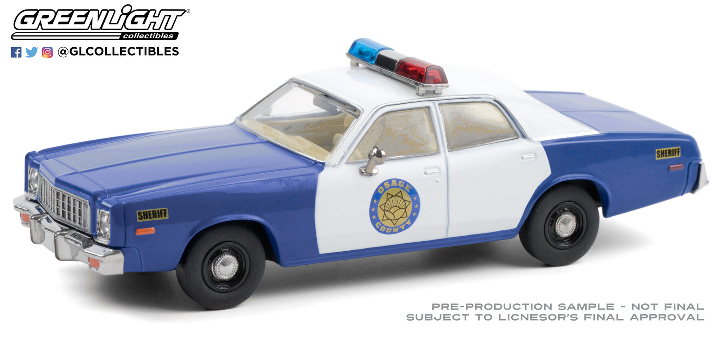 GreenLight 1:43 1975 Plymouth Fury - Osage County Sheriff 86602