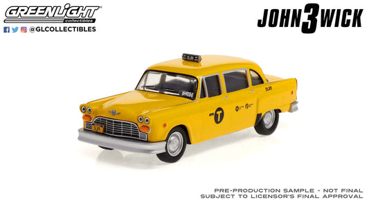 GreenLight 1:43 John Wick: Chapter 3 - Parabellum (2019) - 1974 Checker Motors Marathon A11 N.Y.C. Taxi #5L89 86607