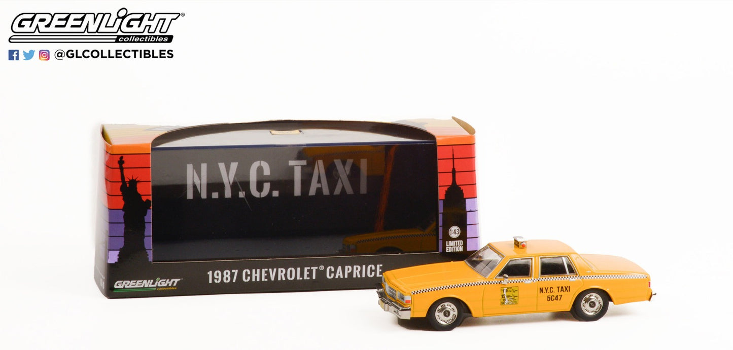 GreenLight 1:43 1987 Chevrolet Caprice - New York City Taxi Cab 86611