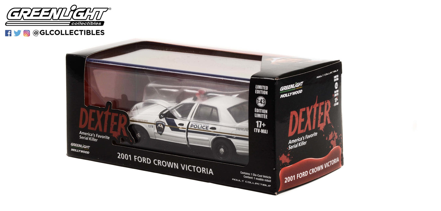 GreenLight 1:43 Dexter (2006-13 TV Series) - 2001 Ford Crown Victoria Police Interceptor - Pembroke Pines Police 86614