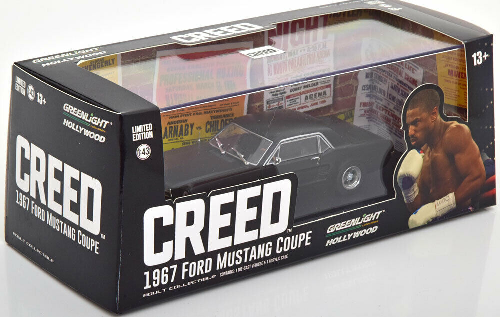 GreenLight 1:43 Creed (2015) - Adonis Creed s 1967 Ford Mustang Coupe - Matte Black 86615