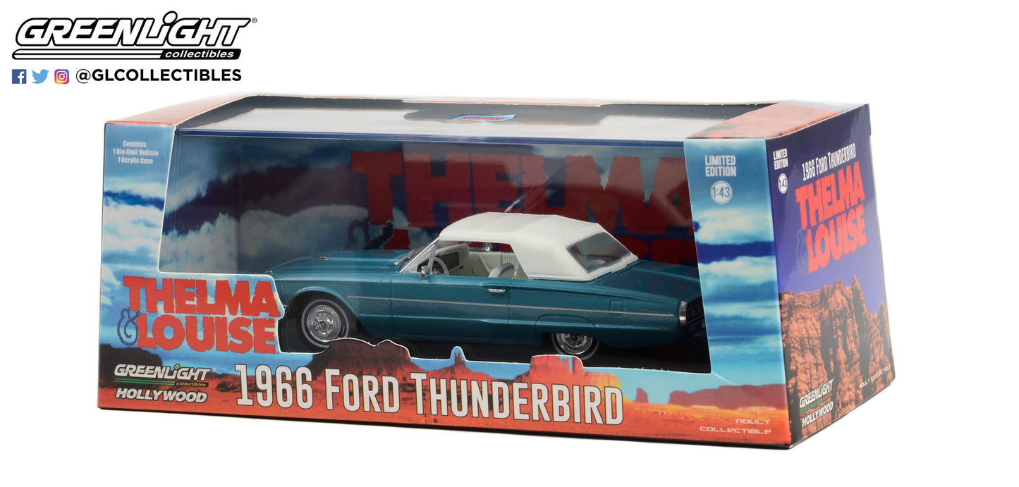 GreenLight 1:43 Thelma & Louise (1991) - 1966 Ford Thunderbird Convertible (Top-Up) 86619