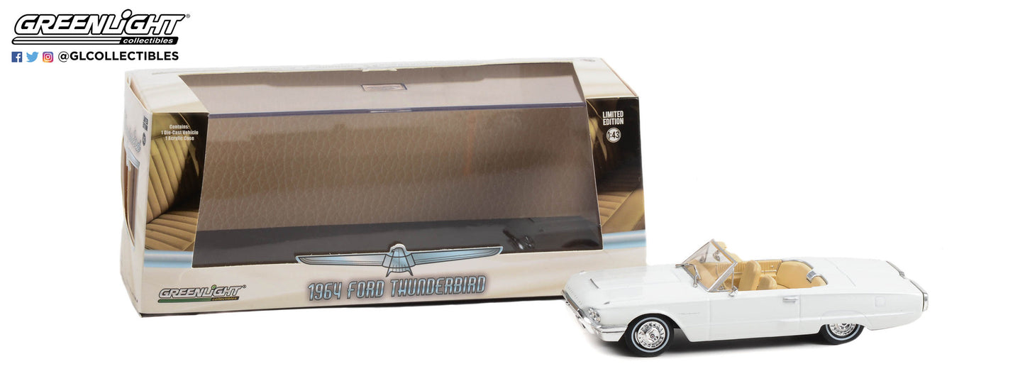 GreenLight 1:43 1964 Ford Thunderbird Convertible - Wimbledon White 86625