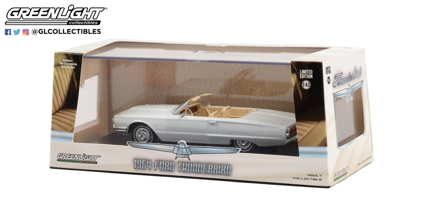 GreenLight 1:43 1964 Ford Thunderbird Convertible - Wimbledon White 86625