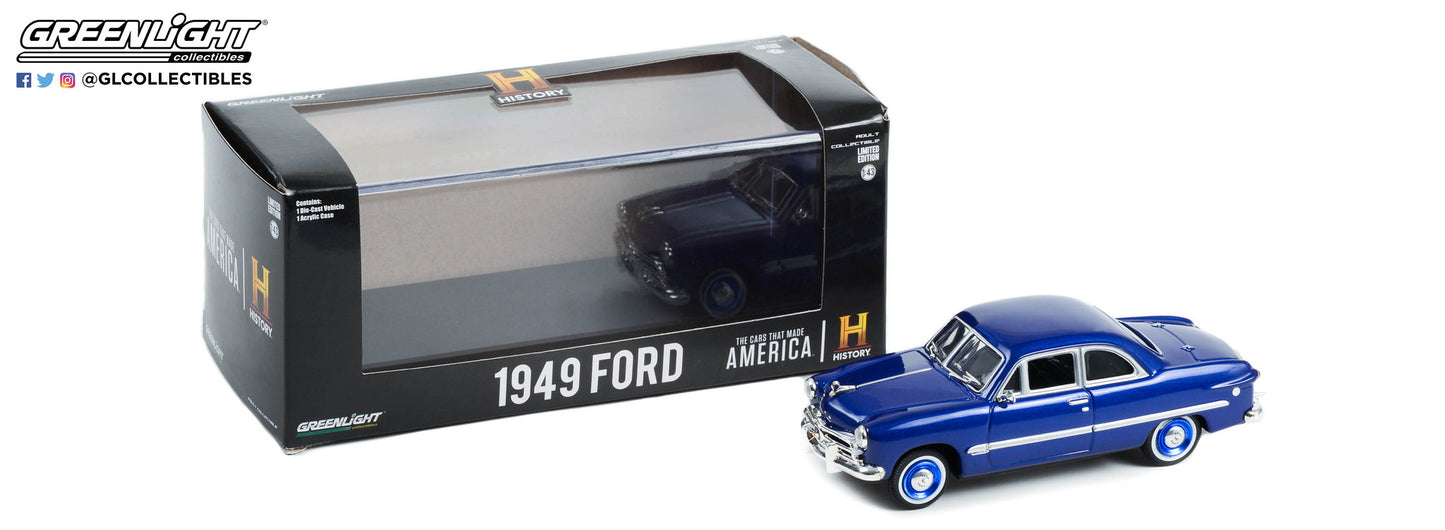 GreenLight 1:43 The Cars That Made America (2017-Present TV Series) - 1949 Ford - Bayview Blue Metallic 86630