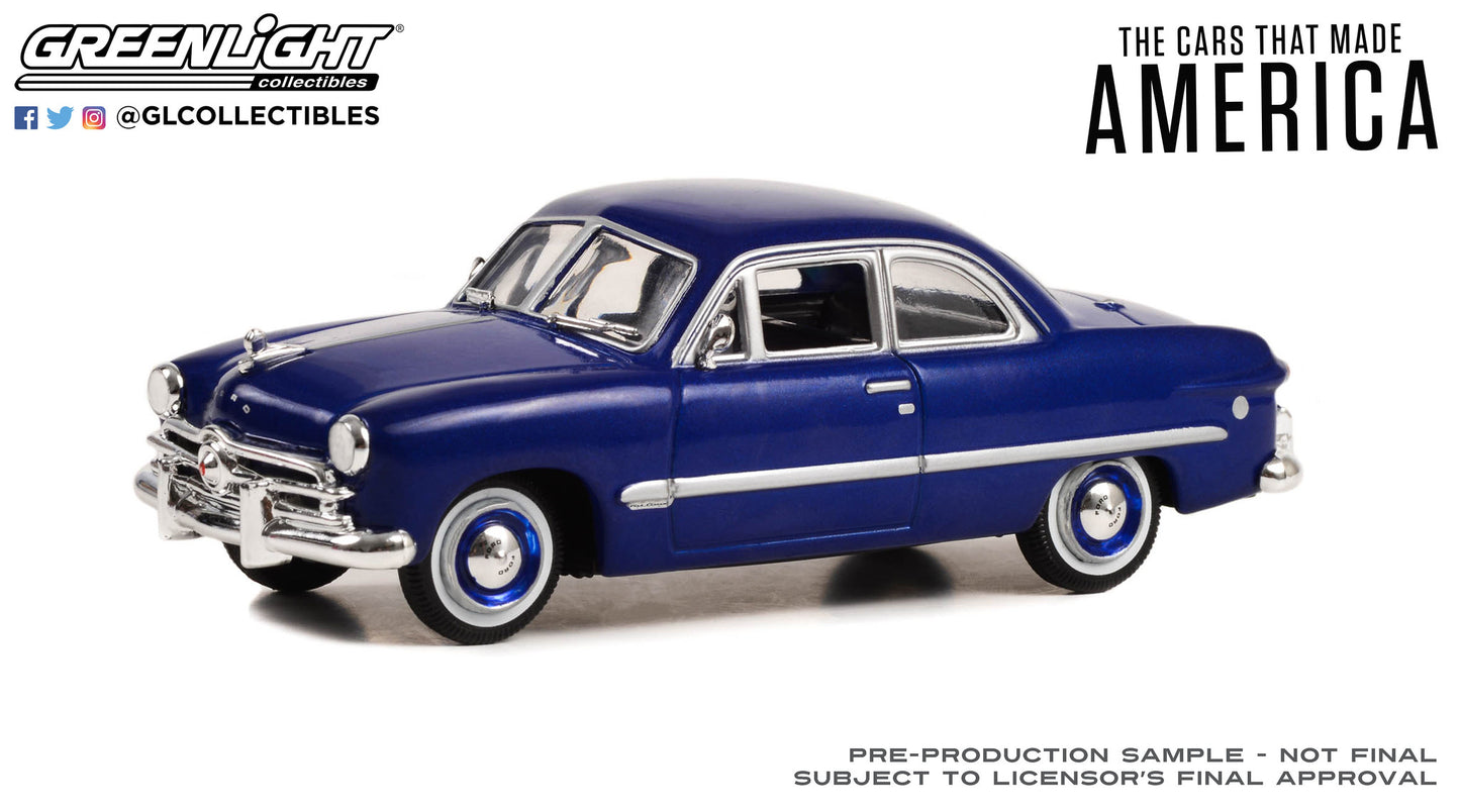 GreenLight 1:43 The Cars That Made America (2017-Present TV Series) - 1949 Ford - Bayview Blue Metallic 86630