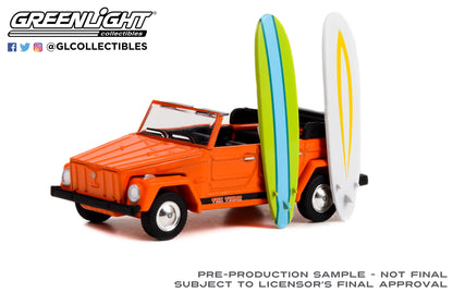 GreenLight 1:64 The Hobby Shop Series 14 - 1971 Volkswagen Thing (Type 181) The Thing with Surfboards 97140-C