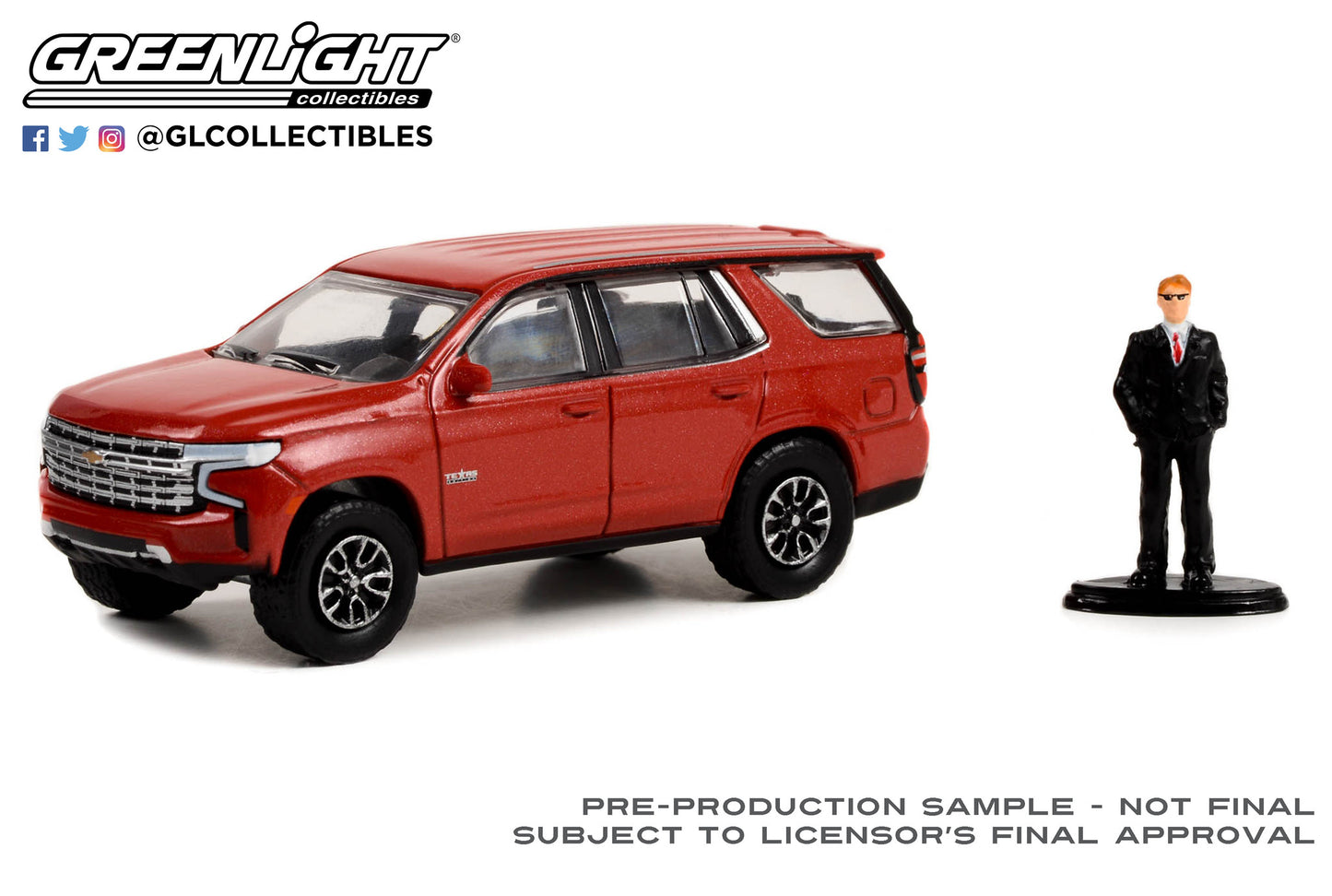 GreenLight 1:64 The Hobby Shop Series 14 - 2022 Chevrolet Tahoe LT Texas Edition with Man in Suit 97140-F