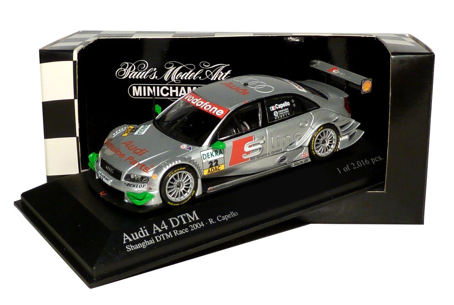 Minichamps 1:43 Audi A4 Rinaldo Capello Audi Sport Infineon Team Joest #22 DTM Shanghai 2004 400041422