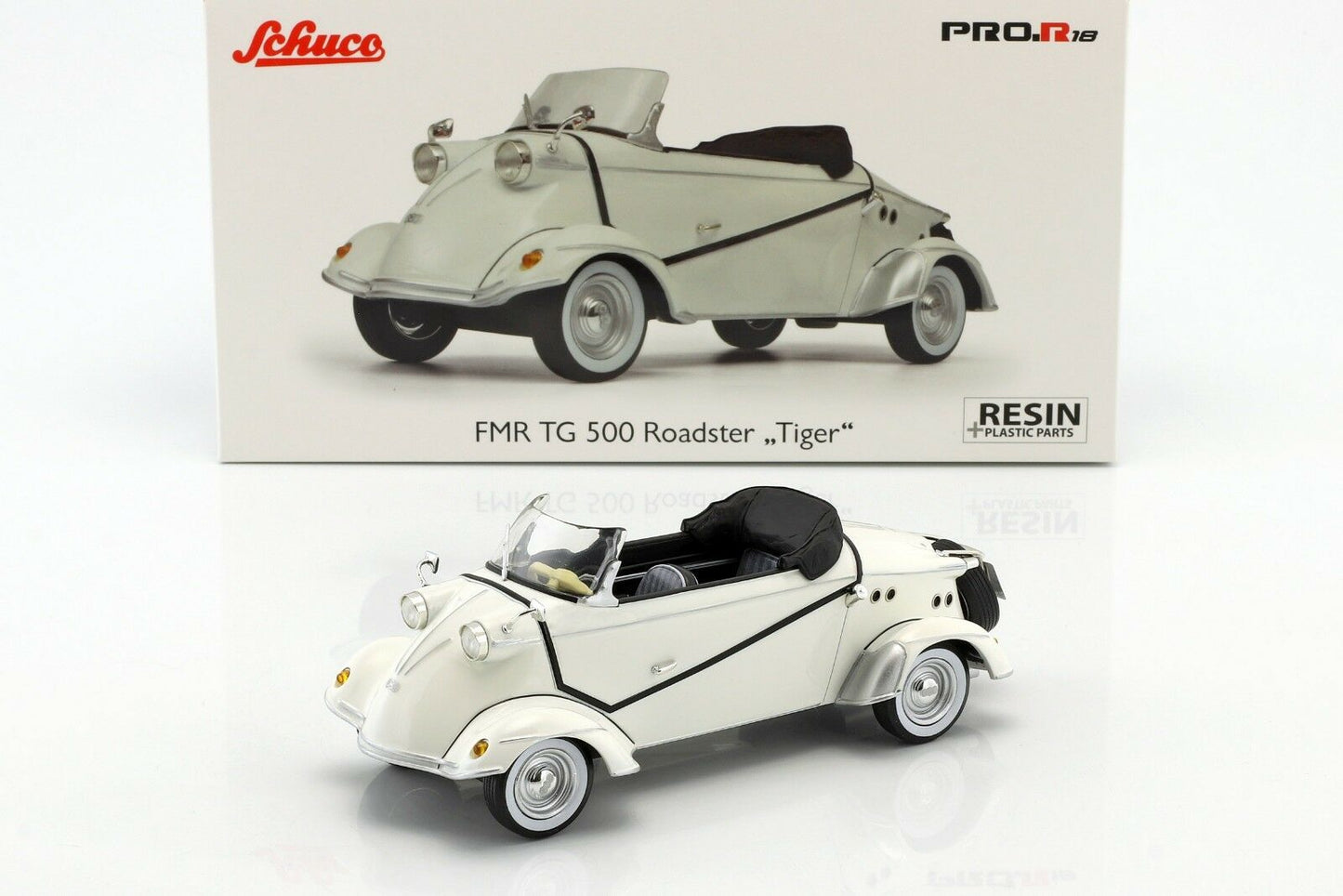 Schuco 1/18 FMR TG 500 Roadste Tiger white 450014900