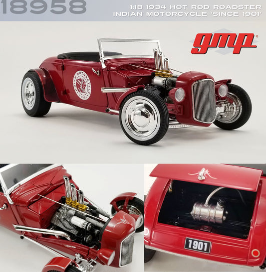 GMP 1:18 1934 Hot Rod Roadster - Indian Motorcycle Since 1901 GMP-18958
