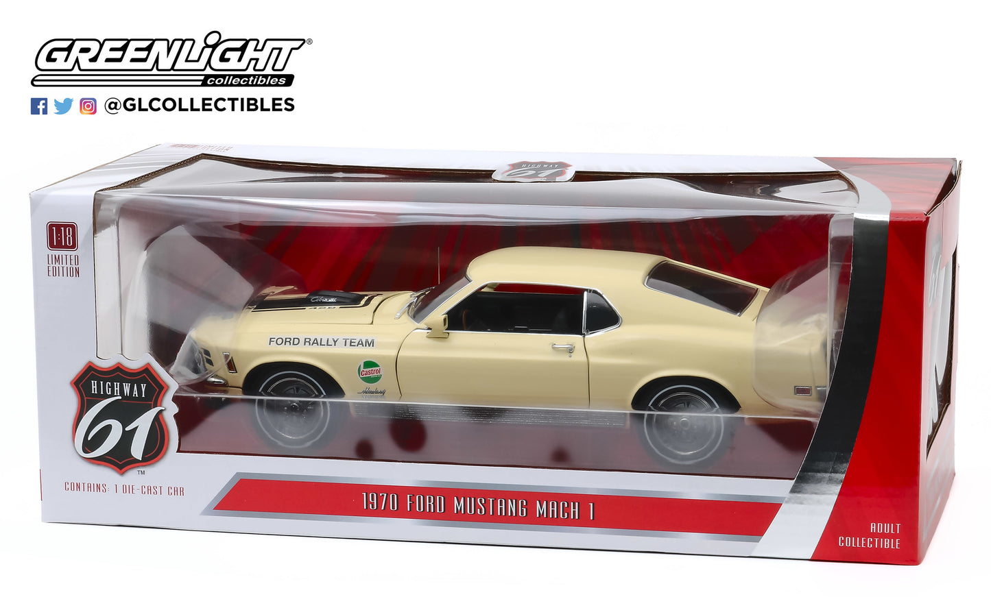Highway 61 1:18 1970 Ford Mustang Mach 1 - Competition Limited Team - SCCA Manufacturer s Road Rally Championship HWY-18019