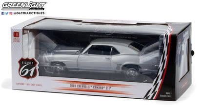 Highway 61 1:18 Barrett-Jackson - 1969 Chevrolet Camaro ZL1 Coupe - Silver (Scottsdale 2012, Lot #5010) HWY-18029