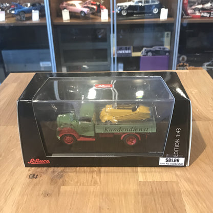 Schuco 1:43 Borgward B2500 "Messerschmitt-Service" with Messerschmitt Kabinenroller 450345500