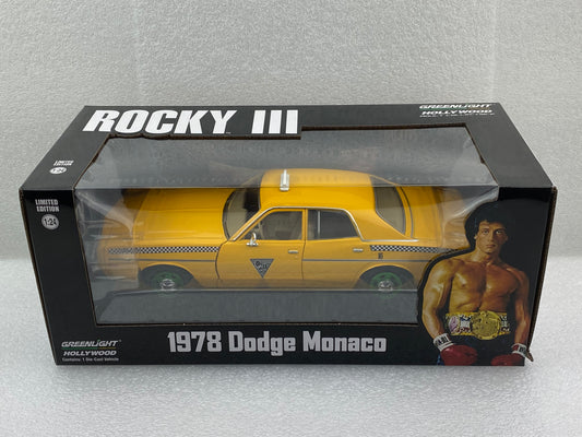 GreenLight Green Machine 1:24 Rocky III (1982) - 1978 Dodge Monaco - City Cab Co. 84161