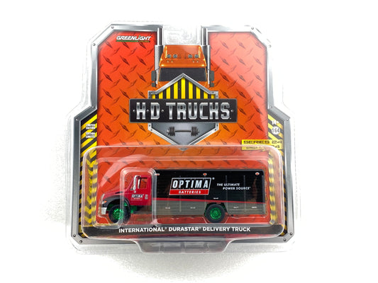GreenLight Green Machine 1:64 H.D. Trucks Series 24 - International Durastar 4400 Delivery Truck - OPTIMA Batteries 33240-C