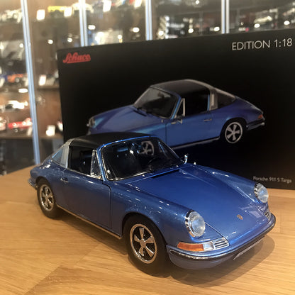 Schuco 1:18 Porsche 911S Targa 1972 Blue 450035400