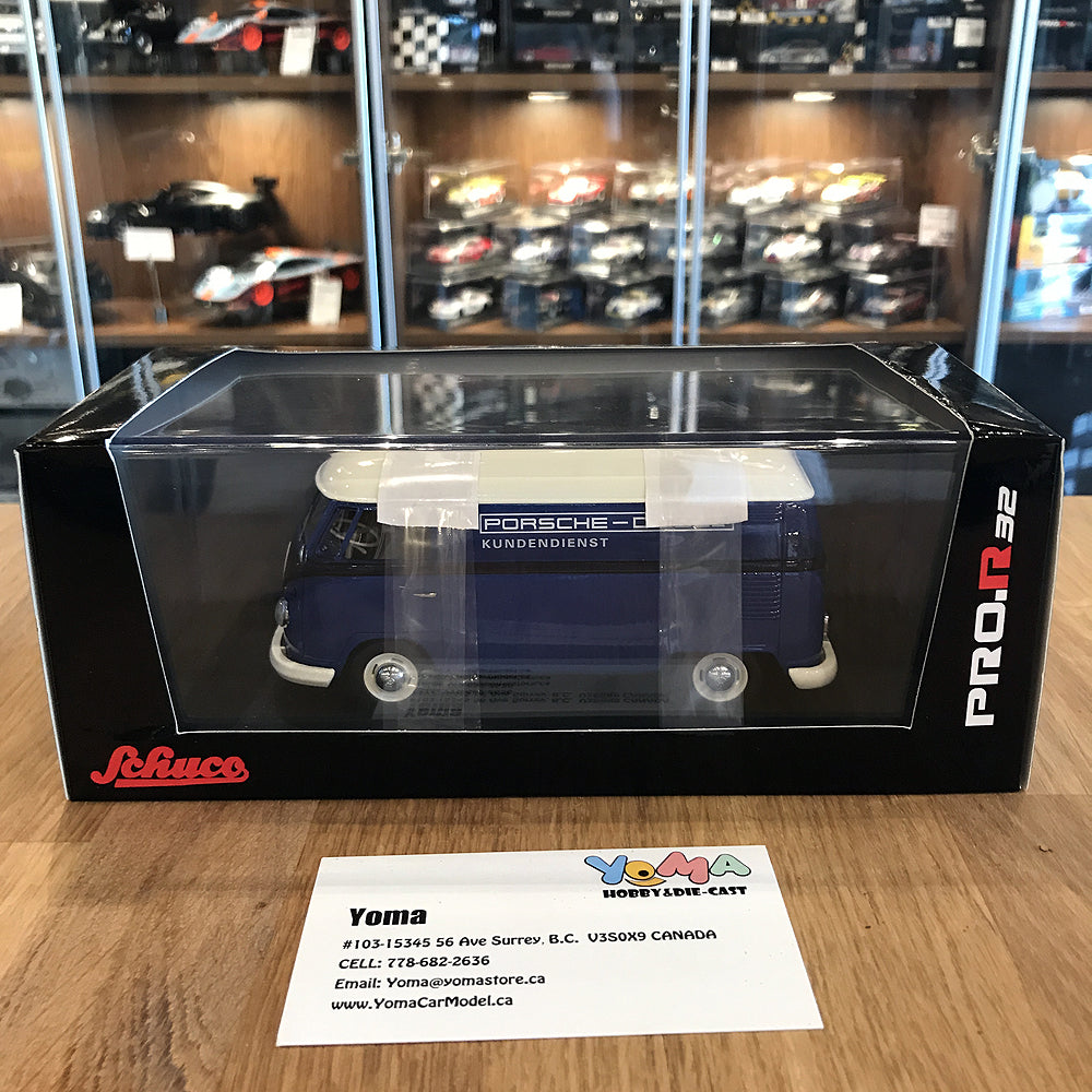 Schuco 1:32 Volkswagen T1 Box Van Porsche Diesel Kundendienst Blue 450892200