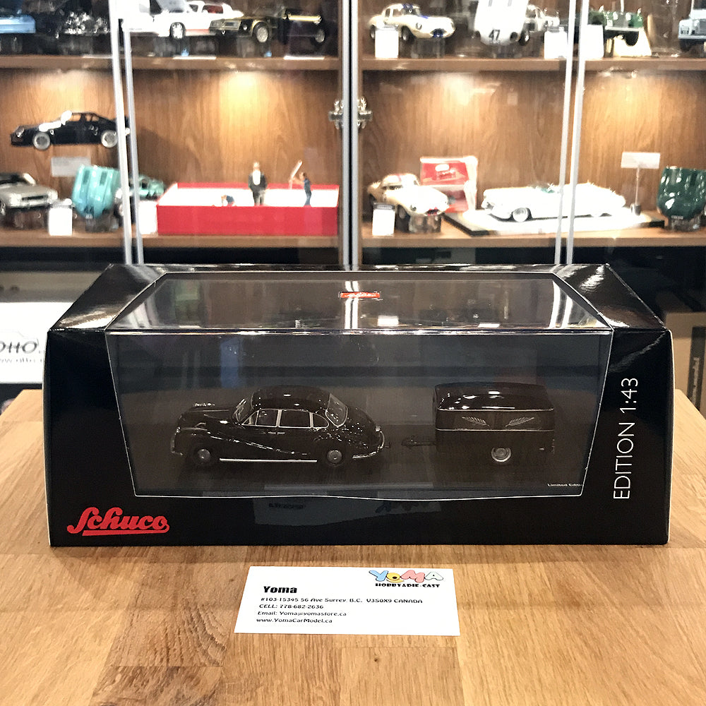 Schuco 1:43 BMW 502 with Funeral Trailer Black 450204500