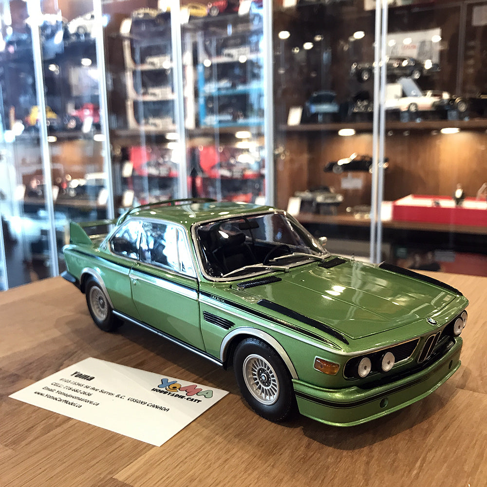 Minichamps 1:18 1975 BMW 3.0 CSL (E9) Coupe green metallic w/stripes 180029024