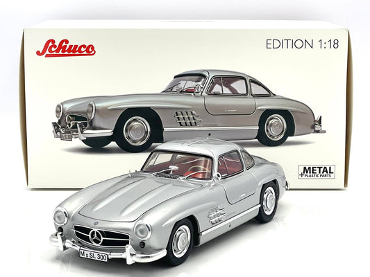 Schuco 1:18 Mercedes-Benz 300 SL Coupe Gullwing (W198) 1954 Silver 450045000