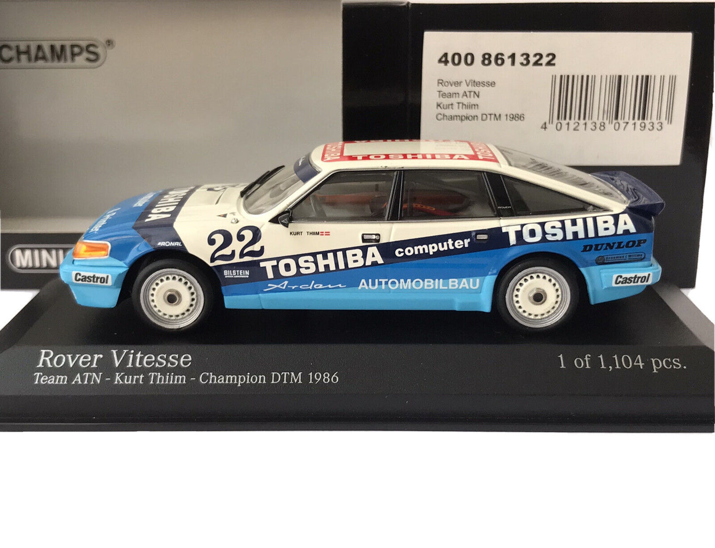 Minichamps 1:43 Rover Vitesse Team ATN Kurt Thiim #22 Champion DTM 1986 400861322