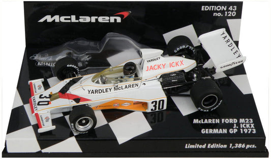 Minichamps 1:43 McLaren Ford M23 Yardley Jacky Ickx #30 German GP 1973 530734331