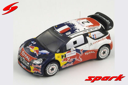 Spark 1:43 Citroen DS3 WRC Red Bull #2 S.Ogier Winner Rally France 2011 S3324