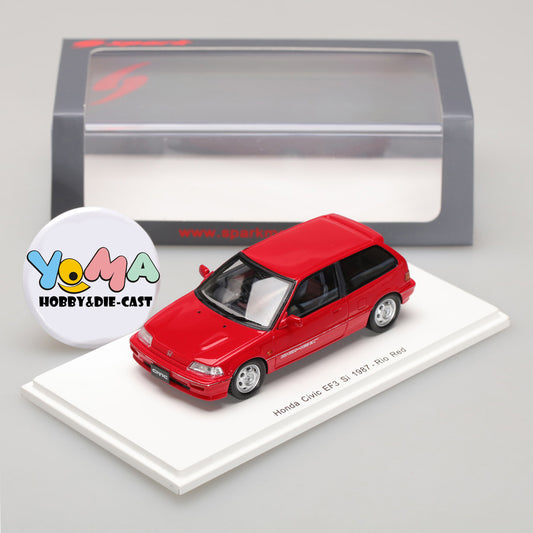 Spark 1:43 Honda Civic EF3 Si 1987 Rio Red S5451
