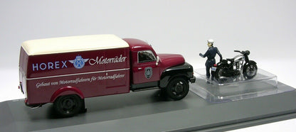 Schuco 1/43 Hanomag L28 Horex with Horex Regina and driver 450293900