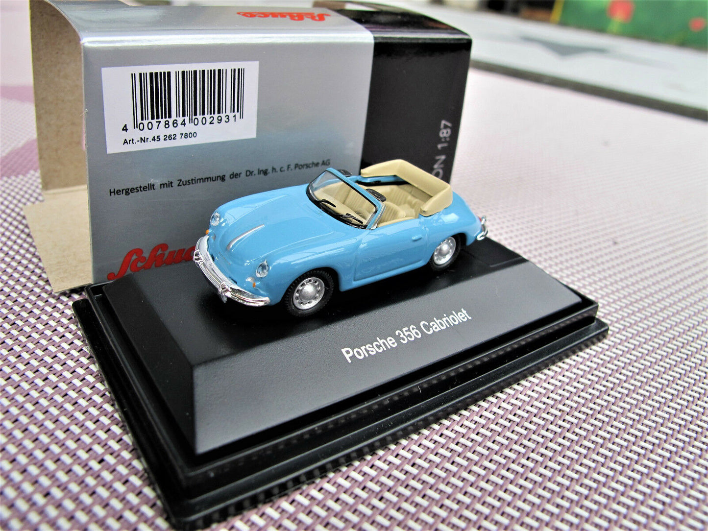 Schuco 1:87 Porsche 356 Cabrio blue 452627800