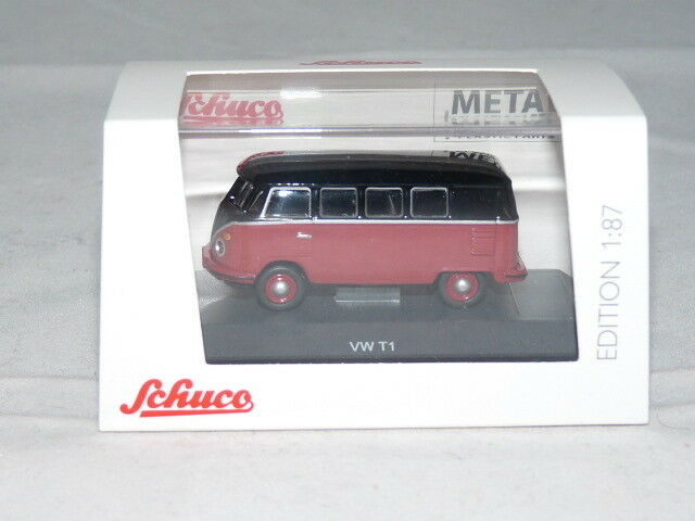 Schuco 1/87 Volkswagen T1c bus black red 452633700