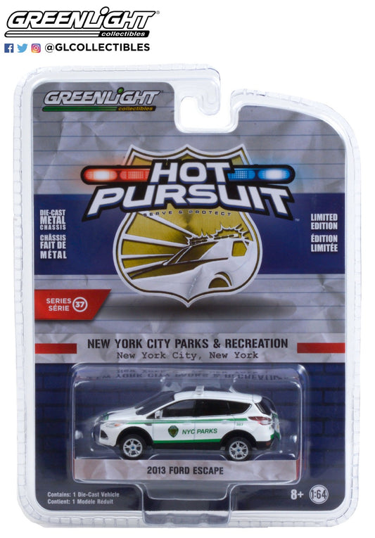 GreenLight 1:64 Hot Pursuit Series 37 - 2013 Ford Escape - New York City Department of Parks & Recreation NYC Parks 42950-D