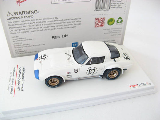 TSM 1:43 Chevrolet Corvette Grand Sport #67 3rd Place 500 Miles 1964 J.Hall TSM124322