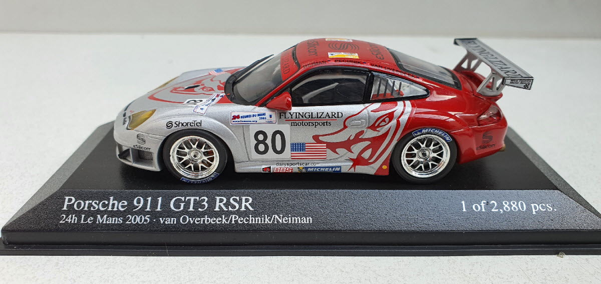 Minichamps 1:43 Porsche 911 GT3 RSR Van Overbeek/Pechnik/Neiman Flying Lizard Motorsports #80 24H Le Mans 2005 400056480