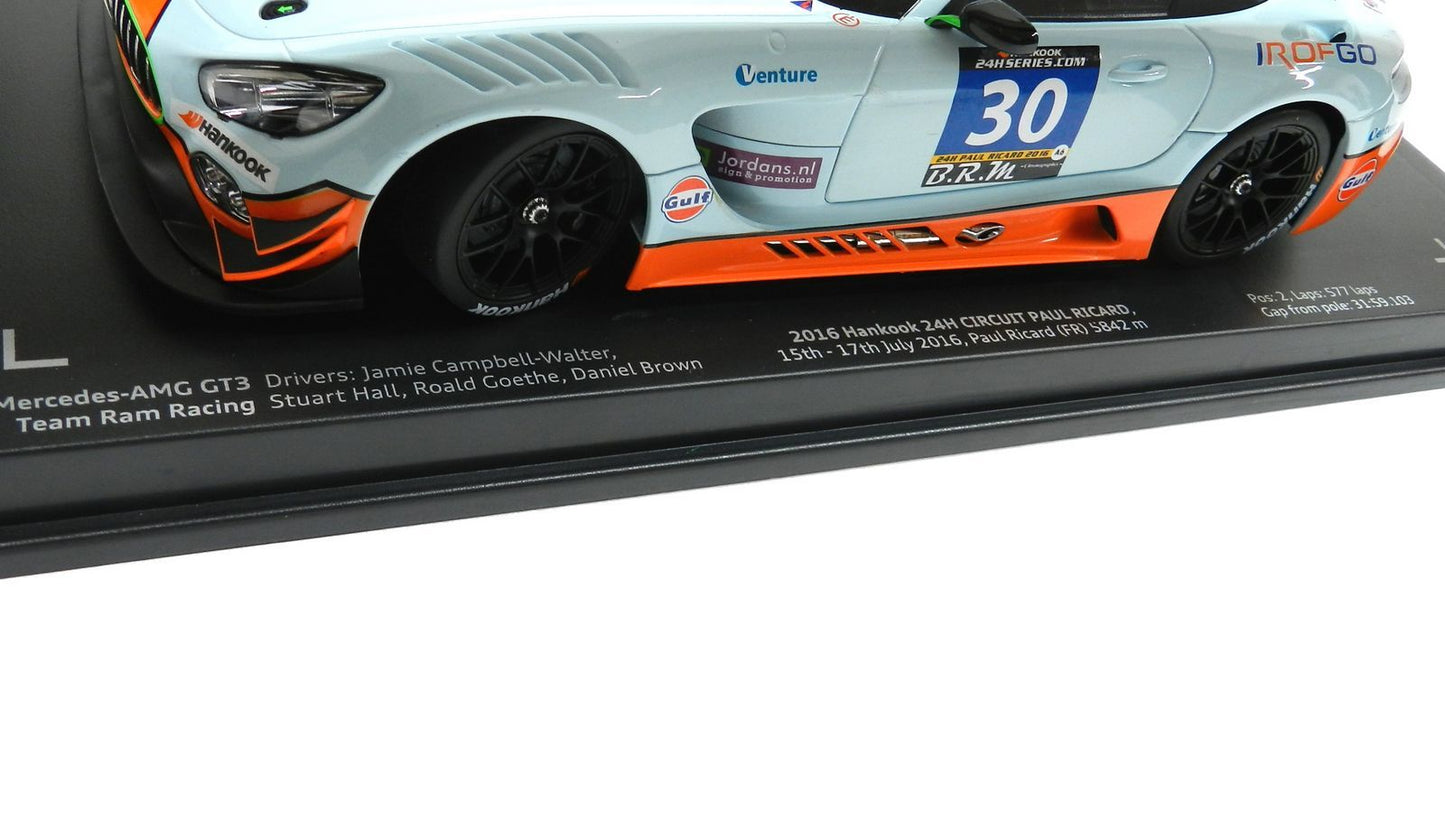 Paragon 1:18 Mercedes-AMG GT3: Ram Racing #30 (UK) 2016 2nd: 24 hours Paul Ricard PA-88021