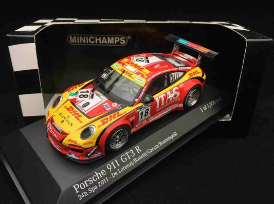 Minichamps 1:43 Porsche 911 GT3 R De Lorenzi Racing – De Lorenzi/Bonetti/Caccia/Bontempelli #18 24H SPA 2011 400118918