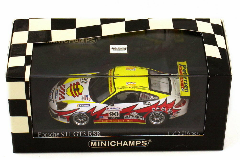 Minichamps 1:43 Porsche 911 GT3 RSR Bergmeister/Bernhard/Long Petersen/White Lightning Racing #90 24H Le Mans 2005 400056490