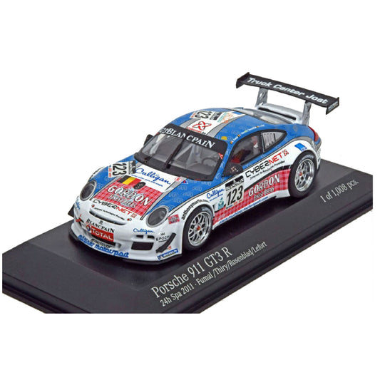 Minichamps 1:43  Porsche 911 GT3 R - Muehlner Motorsport - Fumal/Thiry/Rosenblad/Lefort - #123 24H SPA 2011 400118923