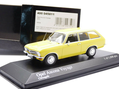 Minichamps 1:43 Opel Ascona Voyage 1970 Yellow 400045811